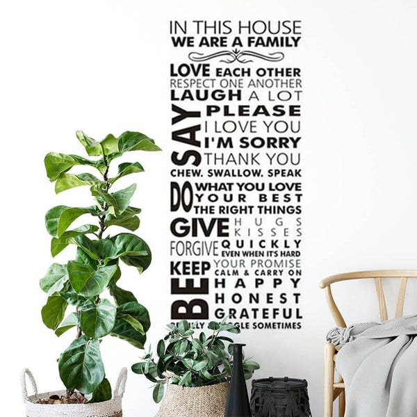 House Rules We Are Family Vinyl Wall Sticker-TipTopHomeDecor