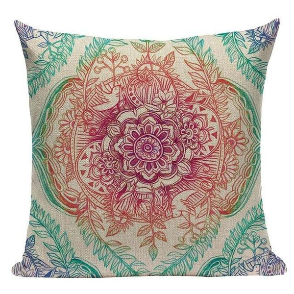 Floral Mandala Bohemian Indian Cushion Covers-Tiptophomedecor-Interior-Design-Home-Decor