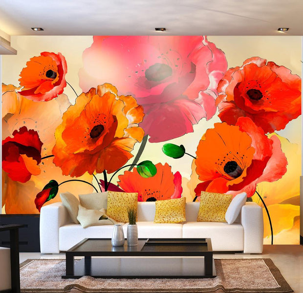 Wall mural - Velvet Poppies-TipTopHomeDecor