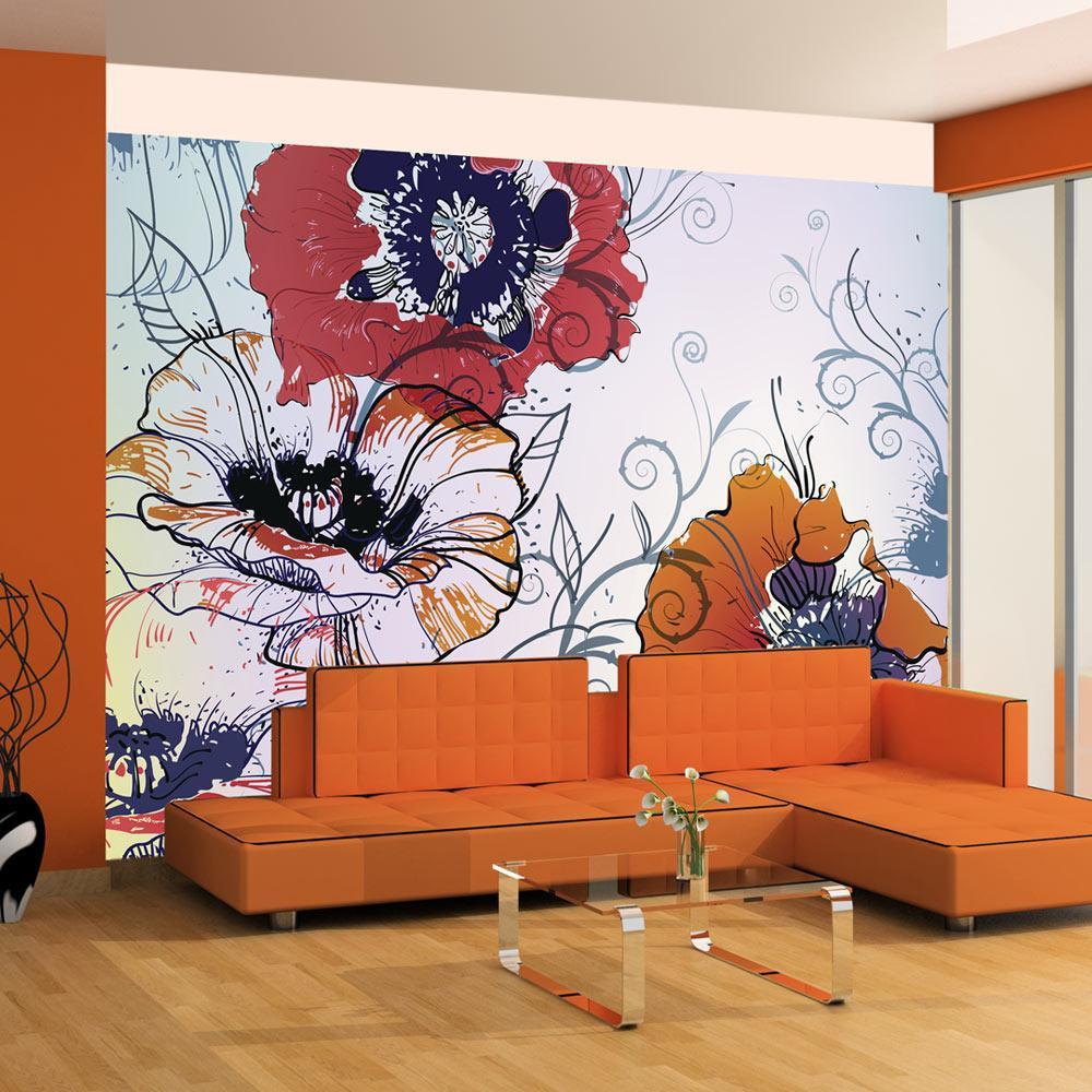 Wall mural - A delicate flower motif-TipTopHomeDecor