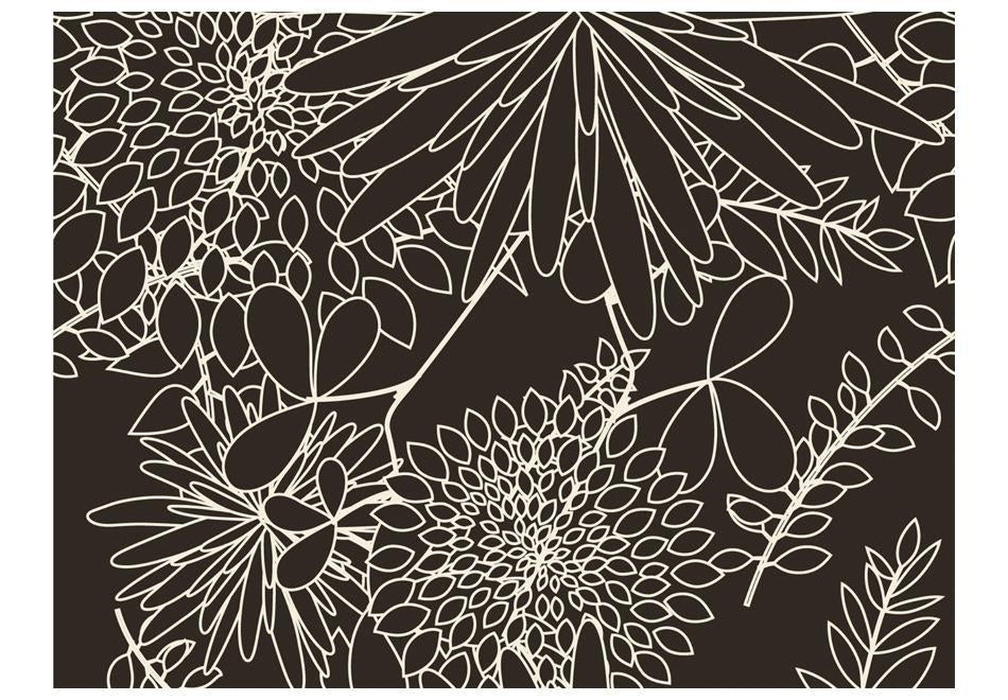 Wall mural - Black and white floral background-TipTopHomeDecor