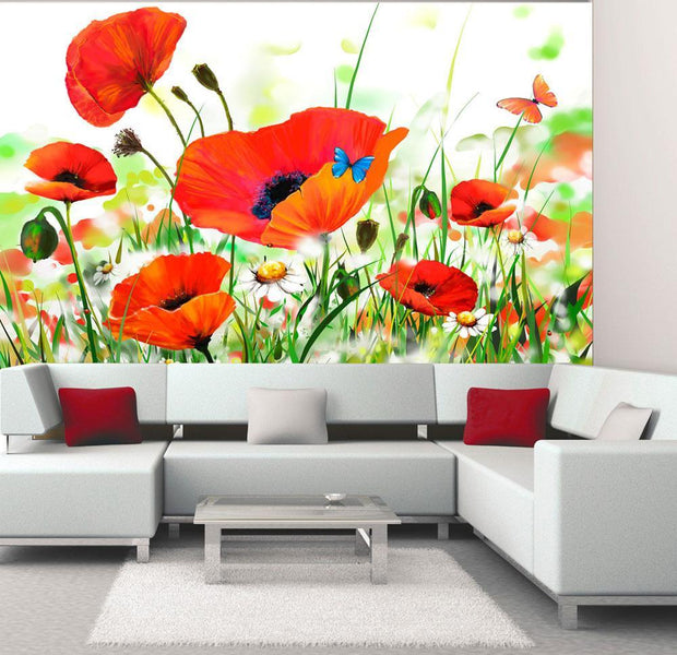 Wall mural - Country poppies-TipTopHomeDecor