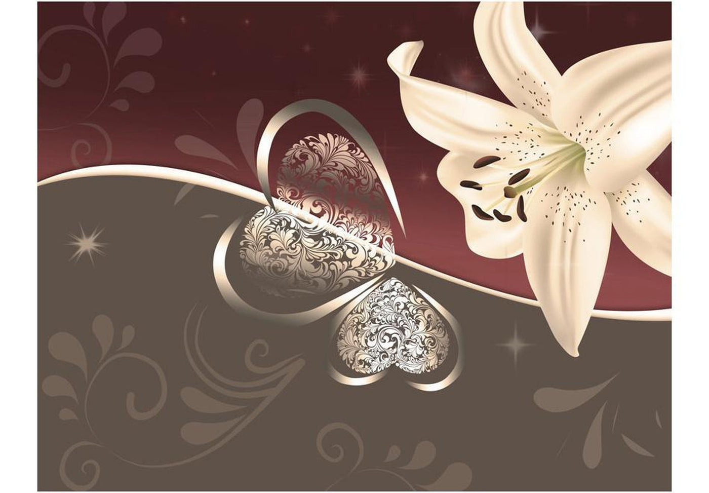 Wall mural - Cream lily-TipTopHomeDecor
