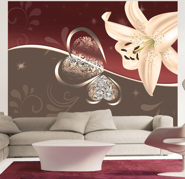 Wall mural - Cream lily-TipTopHomeDecor