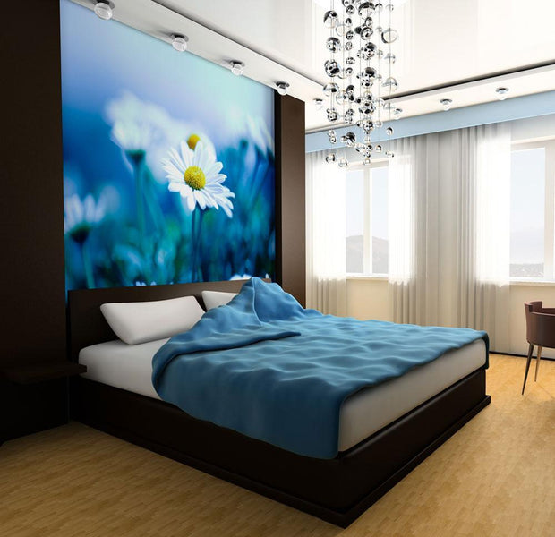 Wall mural - Daisy on a blue meadow-TipTopHomeDecor