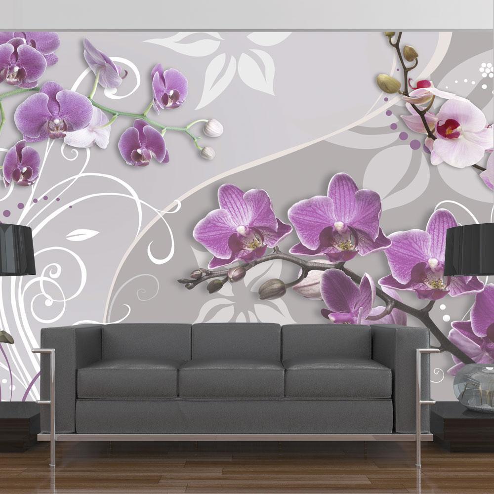 Wall mural - Flight of purple orchids-TipTopHomeDecor
