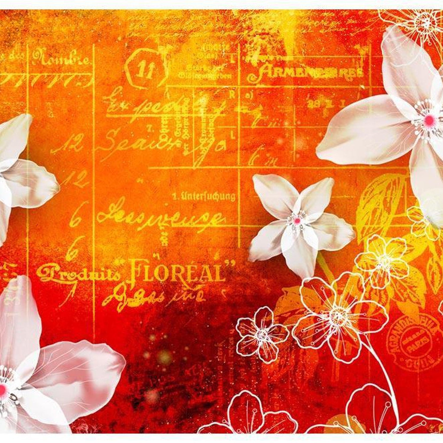 Wall mural - Floral notes II-TipTopHomeDecor