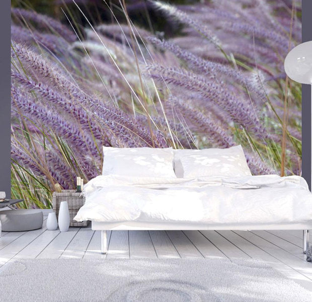 Wall mural - Green field and purple flowers-TipTopHomeDecor