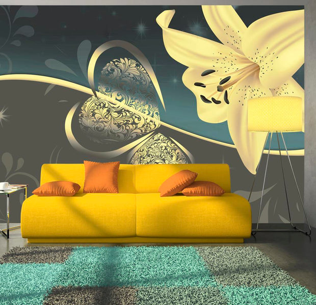 Wall mural - Lily in shades of gray-TipTopHomeDecor