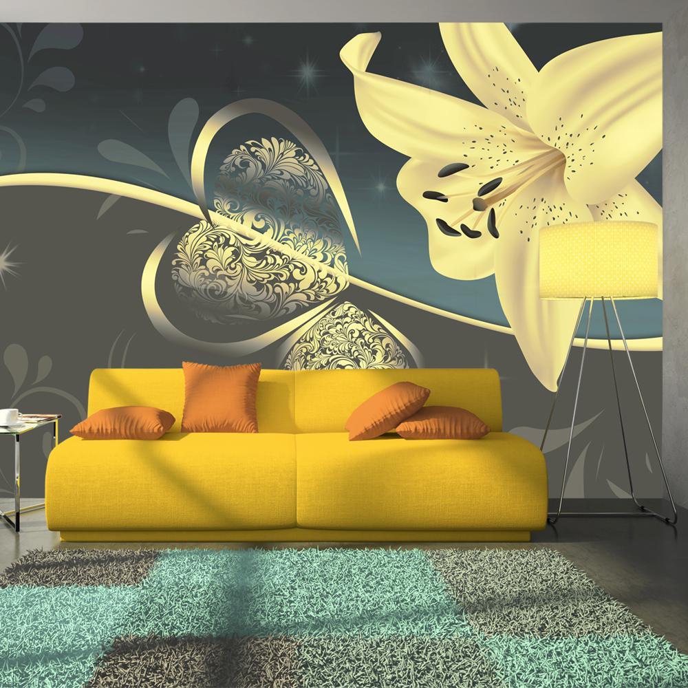 Wall mural - Lily in shades of gray-TipTopHomeDecor