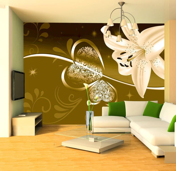 Wall mural - Lily in shades of green-TipTopHomeDecor