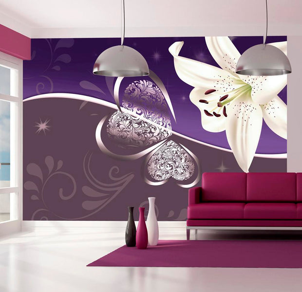 Wall mural - Lily in shades of violet-TipTopHomeDecor