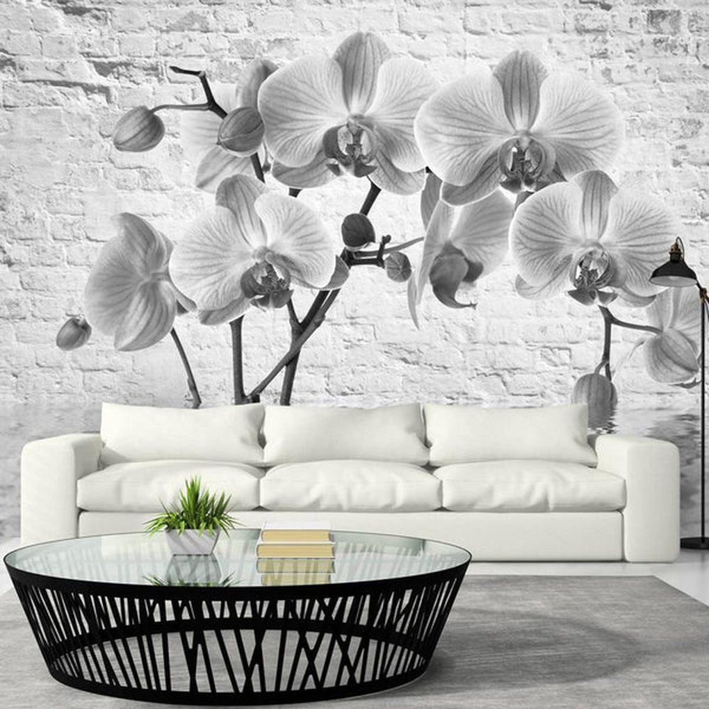 Wall mural - Orchid in Shades of Gray-TipTopHomeDecor