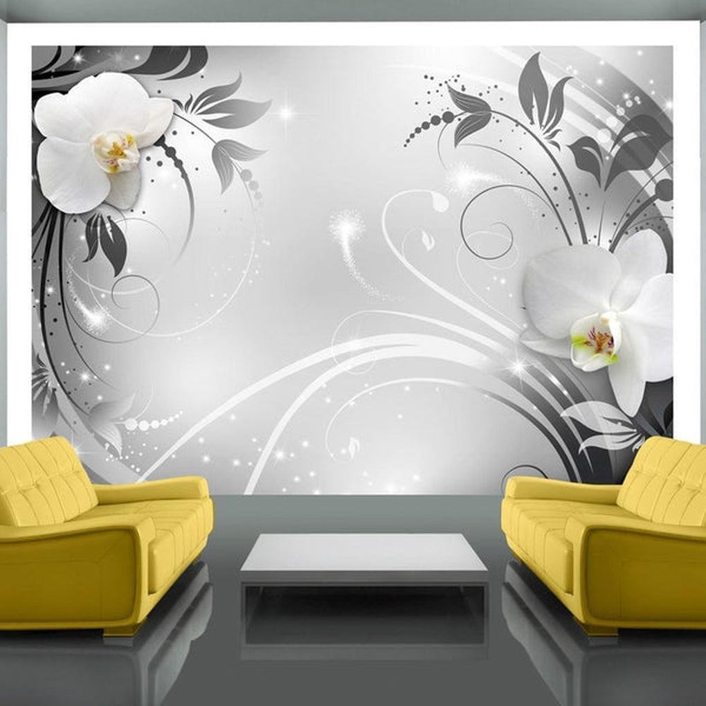 Wall mural - Orchids on silver-TipTopHomeDecor