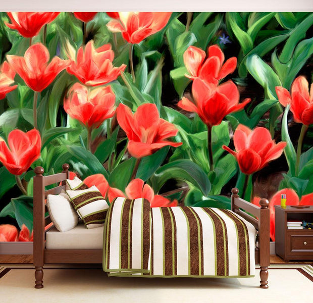Wall mural - Painted flowers-TipTopHomeDecor