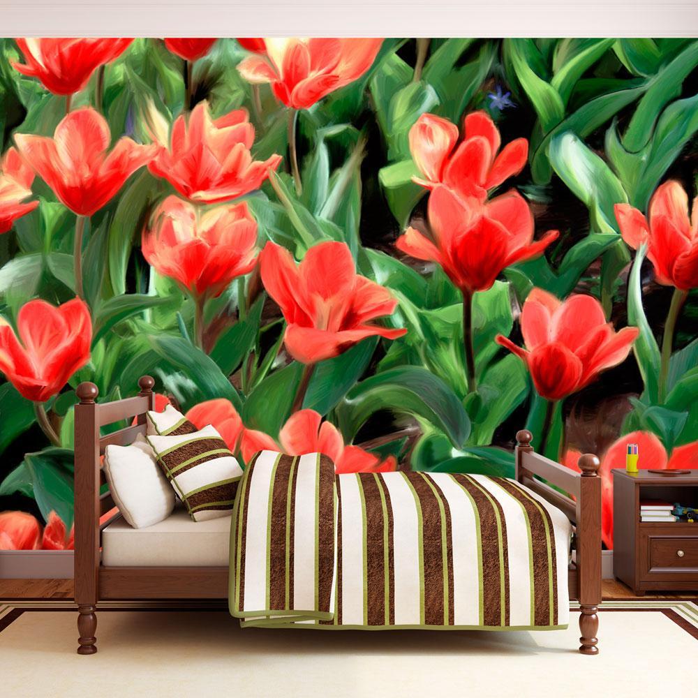 Wall mural - Painted flowers-TipTopHomeDecor