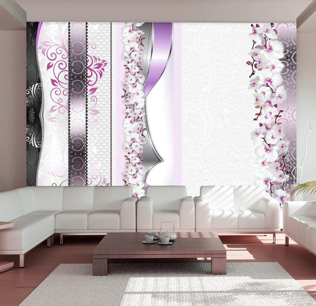 Wall mural - Parade of orchids in violet-TipTopHomeDecor