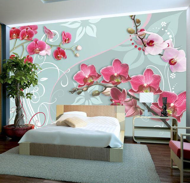 Wall mural - Pink orchids - variation II-TipTopHomeDecor