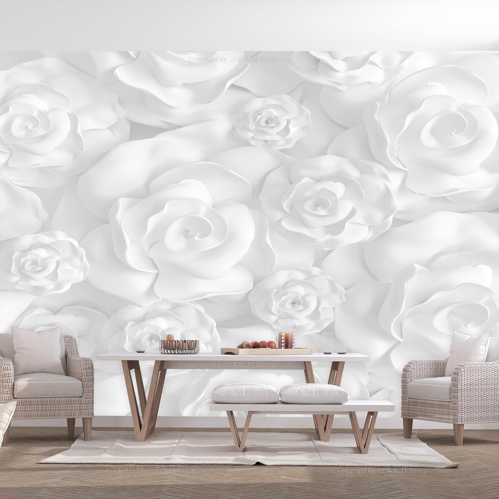 Wall mural - Plaster Flowers-TipTopHomeDecor