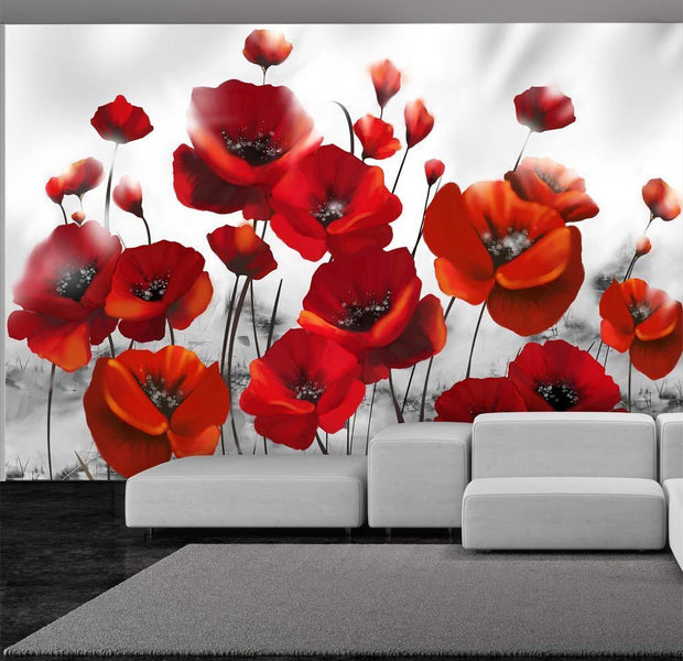 Wall mural - Poppies in the Moonlight-TipTopHomeDecor