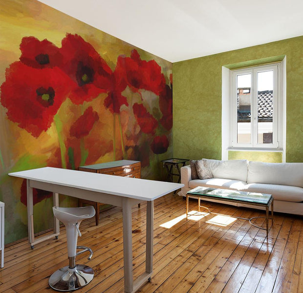 Wall mural - Poppies in warm tone-TipTopHomeDecor