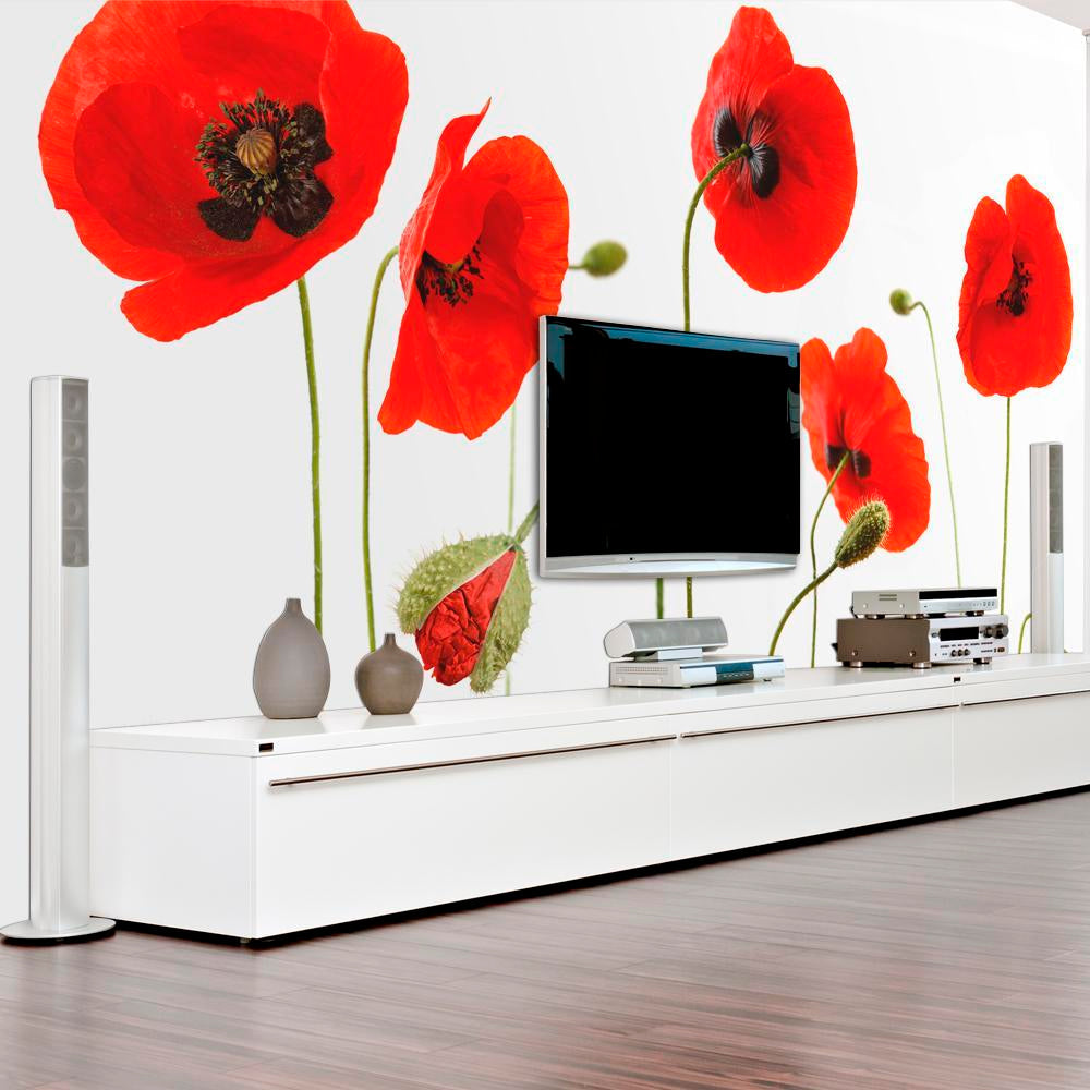 Wall mural - Red poppies, summertime reminiscence-TipTopHomeDecor