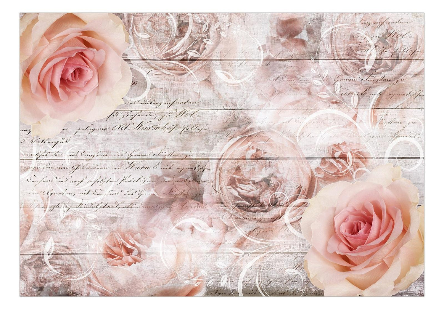 Floral Wall Mural - Rose Work-Tiptophomedecor