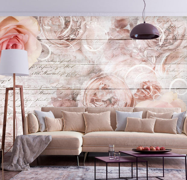 Floral Wall Mural - Rose Work-Tiptophomedecor