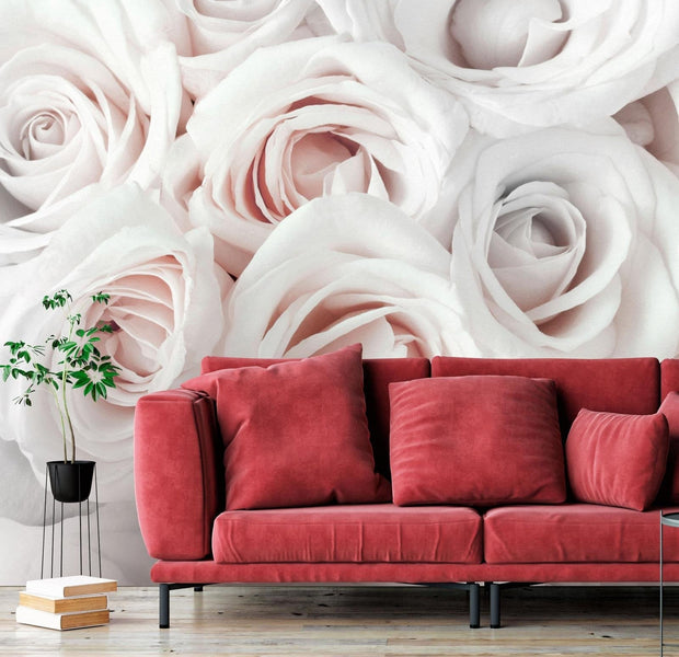 Floral Wall Mural - Satin Rose Pink-Tiptophomedecor