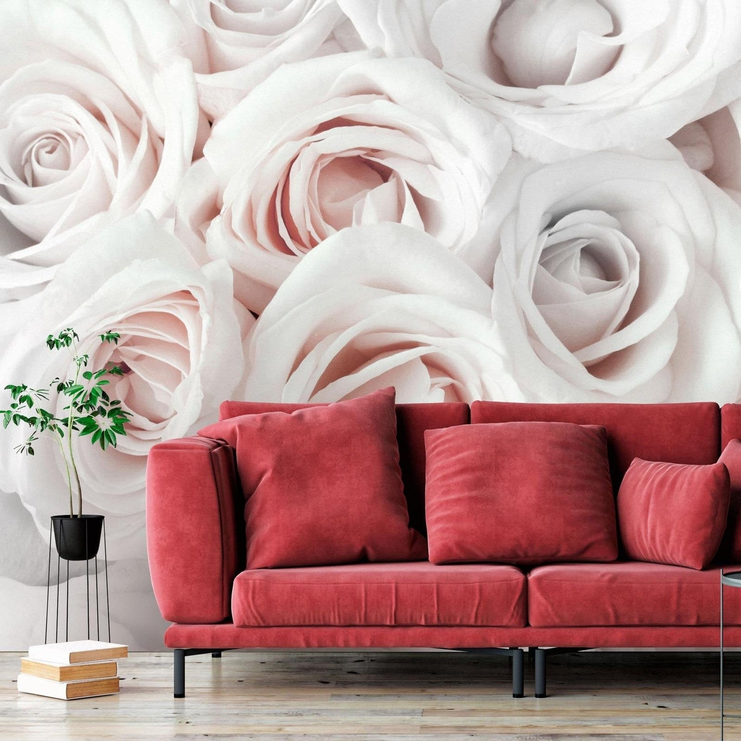 Floral Wall Mural - Satin Rose Pink-Tiptophomedecor