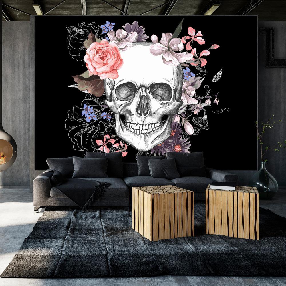 Wall mural - Skull and Flowers-TipTopHomeDecor