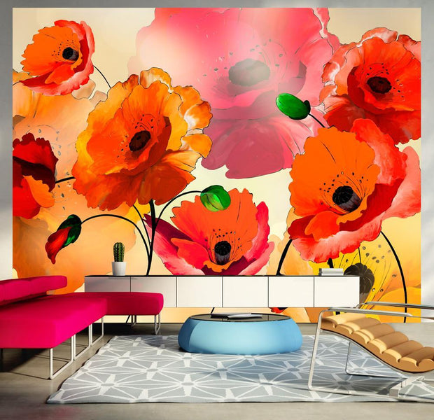 Wall mural - Velvet poppies-TipTopHomeDecor