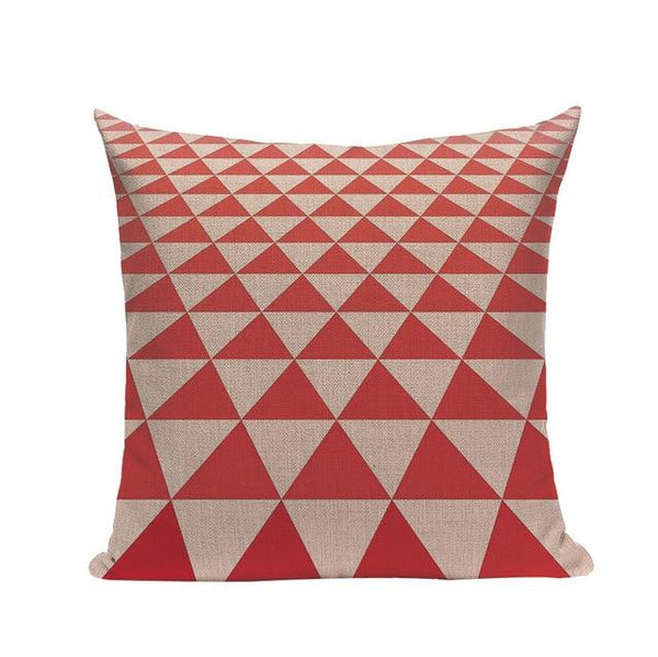Funky Coral Red Abstract Geometric Throw Pillow Cases-Tiptophomedecor-Interior-Design-Home-Decor