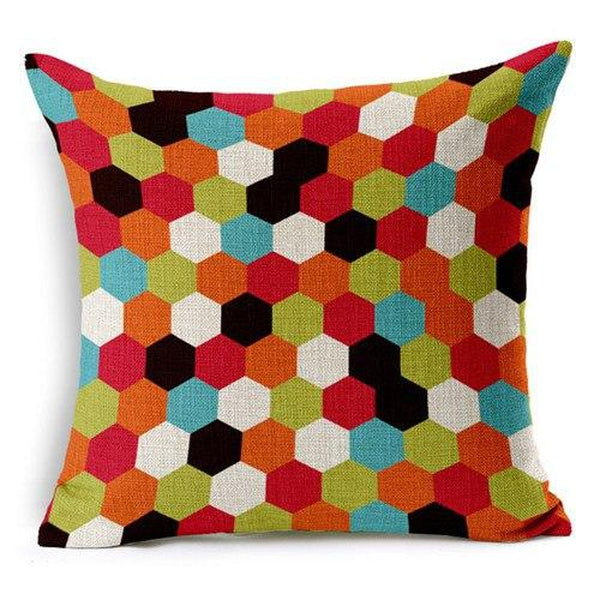 Funky Retro Circles Stripes Bright Colors Cushion Covers-Tiptophomedecor
