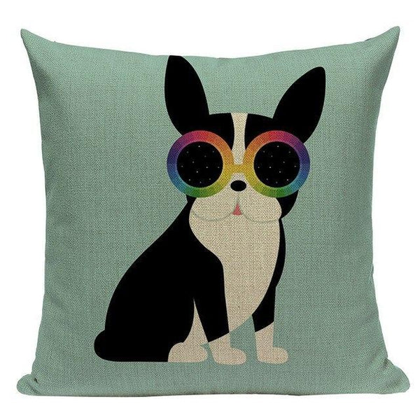 Funny Cartoon Animal Light Blue Cushion Covers-Tiptophomedecor