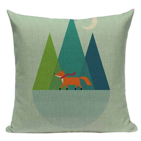 Funny Cartoon Animal Light Blue Cushion Covers-Tiptophomedecor