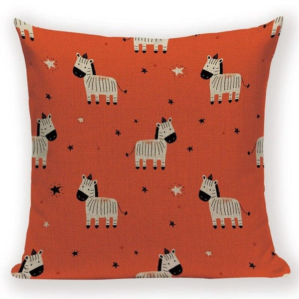 Funny Zebra Unicorn Cartoon Nursery Cushion Covers-TipTopHomeDecor