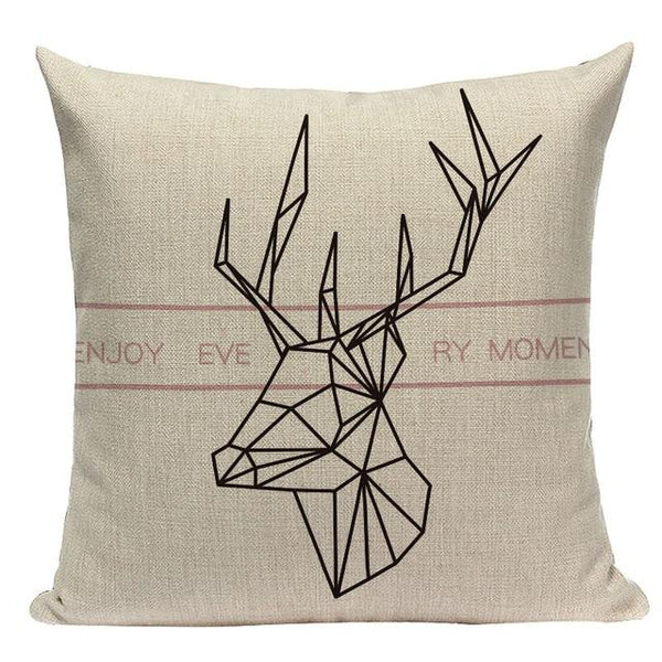 Geometric Pink Grey Nordic Deer Cushion Covers-Tiptophomedecor-Interior-Design-Home-Decor