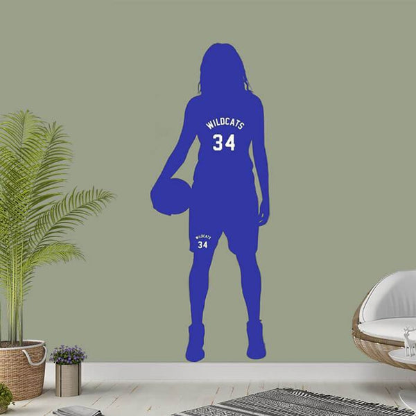 Girl Basketball Custom Name Sticker-Tiptophomedecor-Interior-Design-Home-Decor