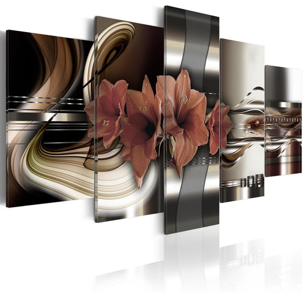 Glamour Stretched Canvas Art - Abstraction And Amaryllis-Tiptophomedecor
