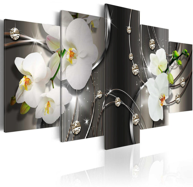 Glamour Stretched Canvas Art - Abyss Of Greyness-Tiptophomedecor