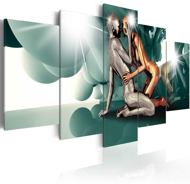 Glamour Stretched Canvas Art - Azure Love-Tiptophomedecor