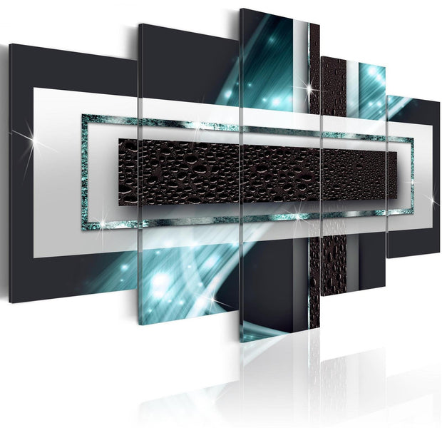 Glamour Stretched Canvas Art - Azure Rain-Tiptophomedecor