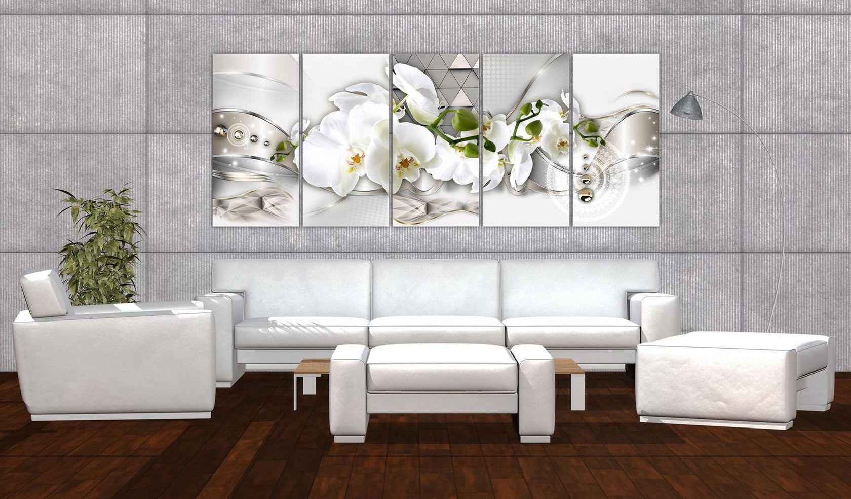 Glamour Stretched Canvas Art - Beautiful Orchises-Tiptophomedecor