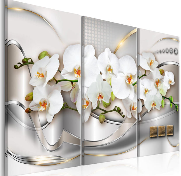 Glamour Stretched Canvas Art - Blooming Orchids I-Tiptophomedecor