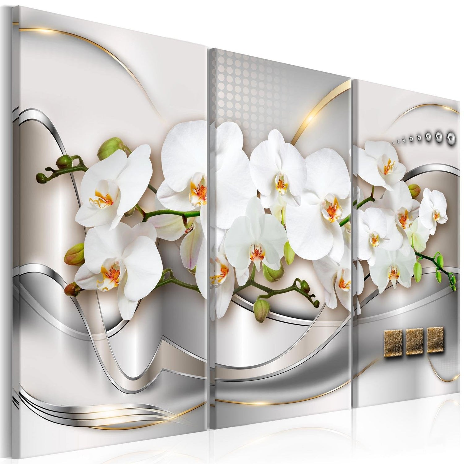 Glamour Stretched Canvas Art - Blooming Orchids I-Tiptophomedecor
