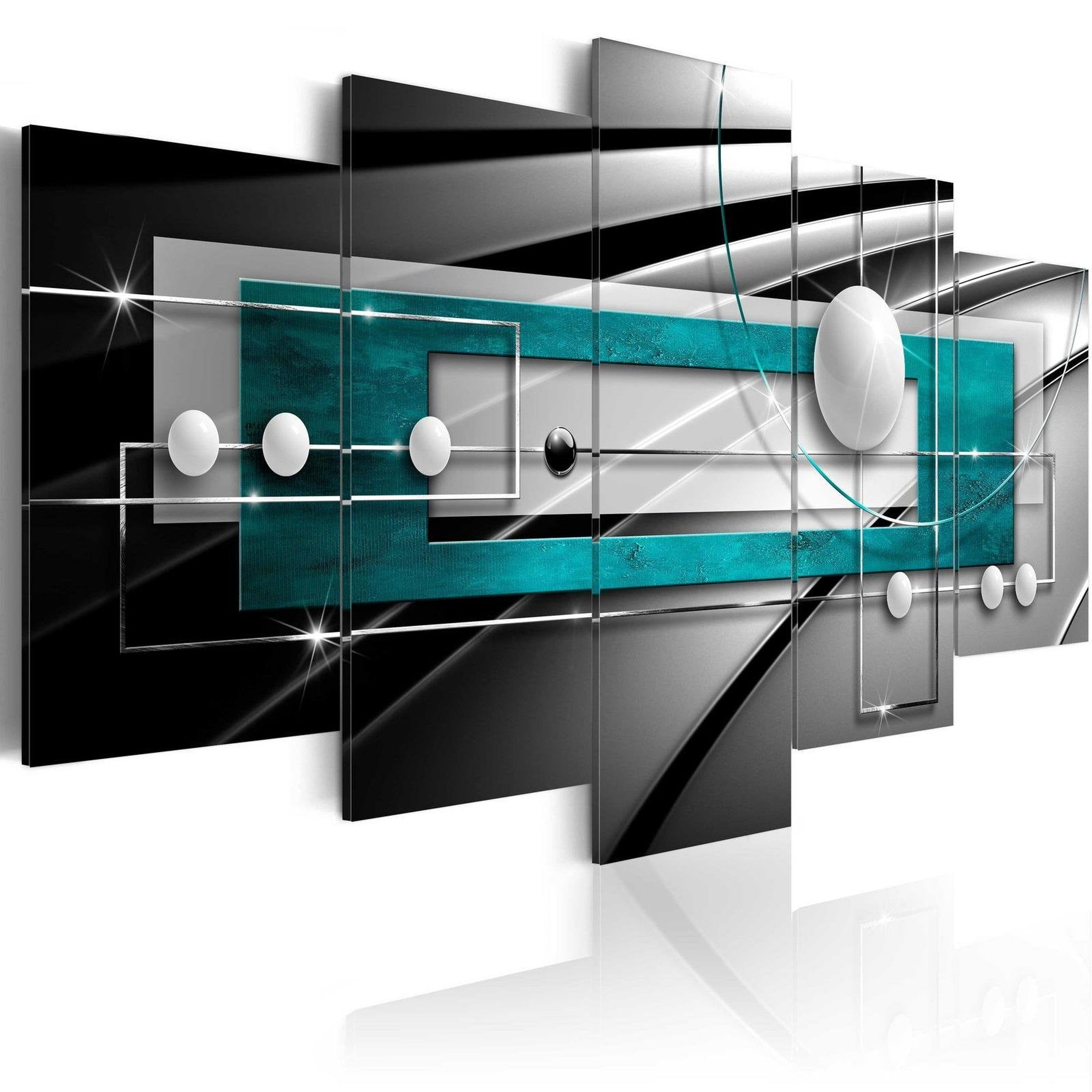 Glamour Stretched Canvas Art - Blue Balance-Tiptophomedecor