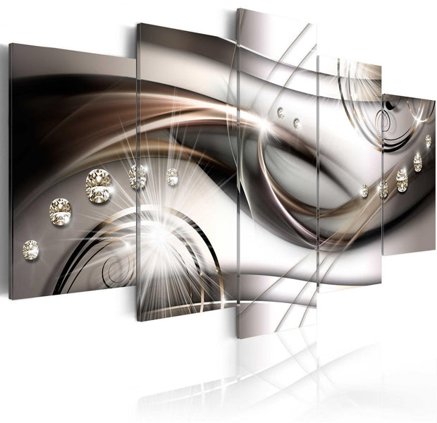 Glamour Stretched Canvas Art - Brown Glitter-Tiptophomedecor