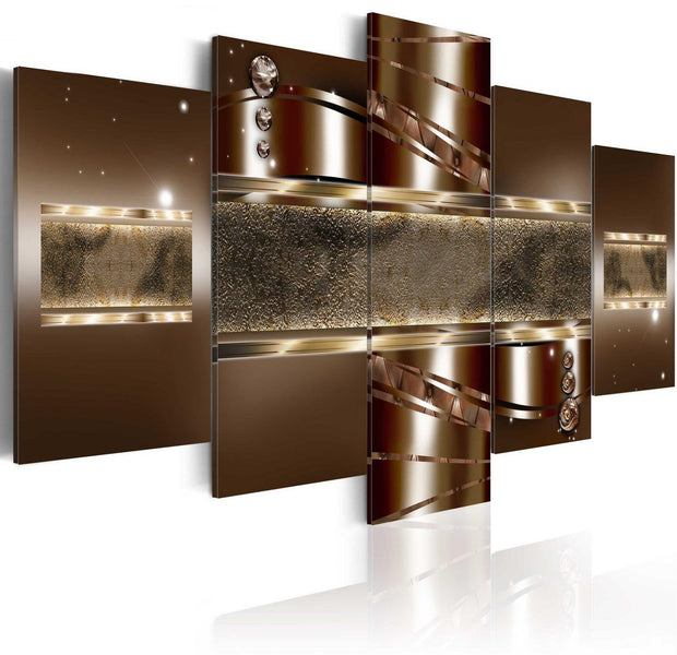 Glamour Stretched Canvas Art - Brown Mirage-Tiptophomedecor
