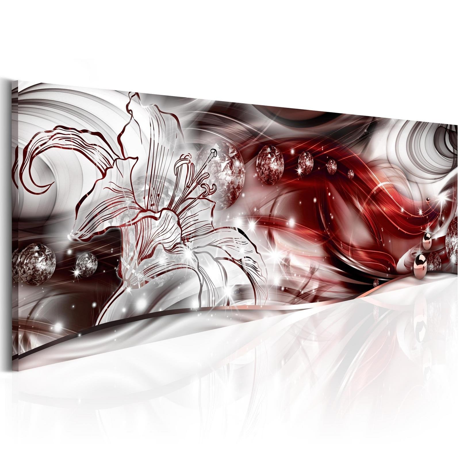 Glamour Stretched Canvas Art - Crimson Melody-Tiptophomedecor